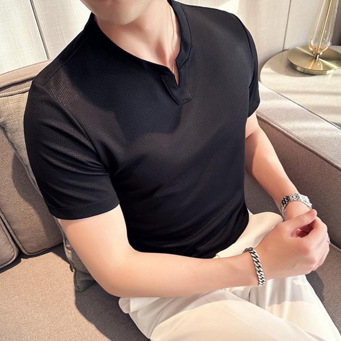 Baju Kaos Pria Uniqlo Original Import Waffle Knit Distro T-Shirt