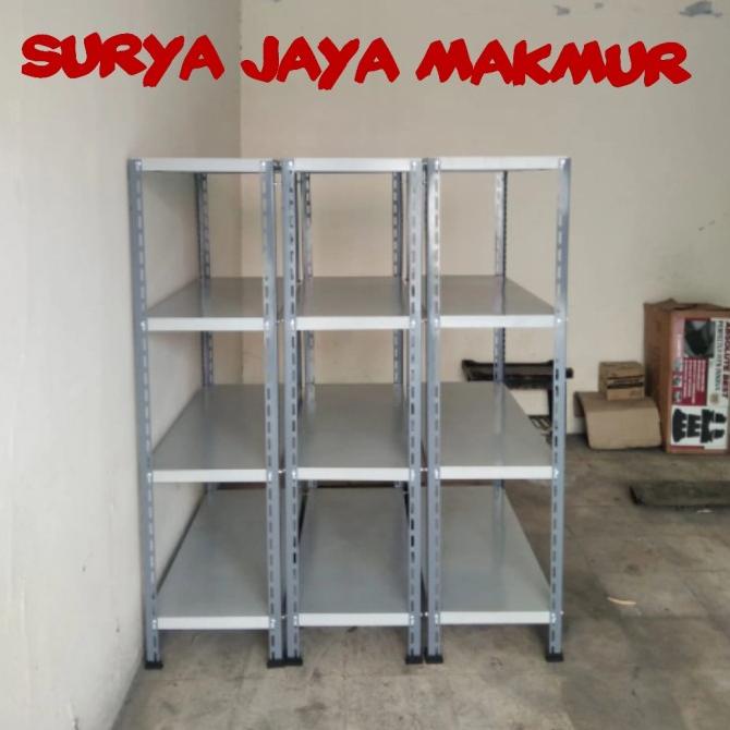 Rak Besi 4 Susun Cocok Untuk Gudang Dan Dapur Plus Karet Siku