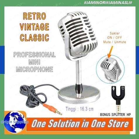 Standing Mic Microphone Retro Classic Vintage Klasik Jadul 3.5Mm Trs Original