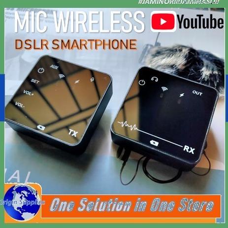 Microphone Mic Clip On Wireless Bisa Untuk Hp Zoom Webinar Meeting Original