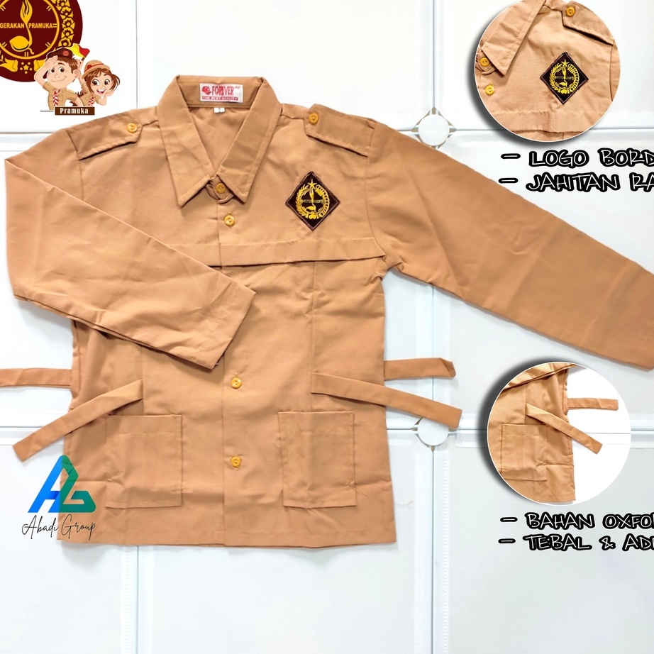 Stok Baru Baju pramuka cewe SD lengan panjang