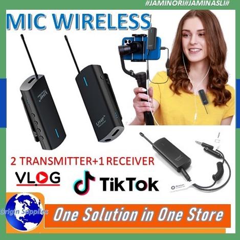 Microphone Mic Wireless Dslr Hp Smartphone For Vlogger Youtuber Original