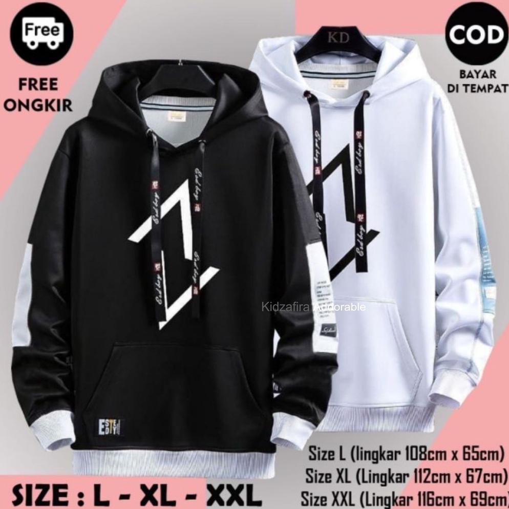 Big Sale Sweater Hoodie Dies Off White Av Laki Laki // Beludru, Putih, Hitam Musim Dingin Murah // C