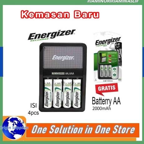 Baterai Charger Aa / Aaa + 4 Baterai Aa 2000 Mah Energizer Maxi Original