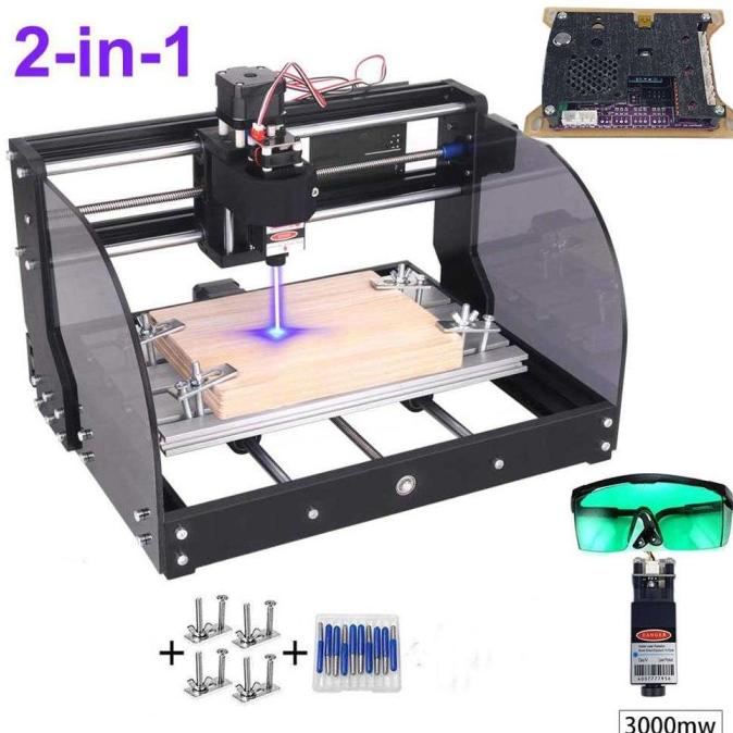 CNC Printer 3D Ukir Kayu Laser Engraving Machine DIY CNC3018 Twowin