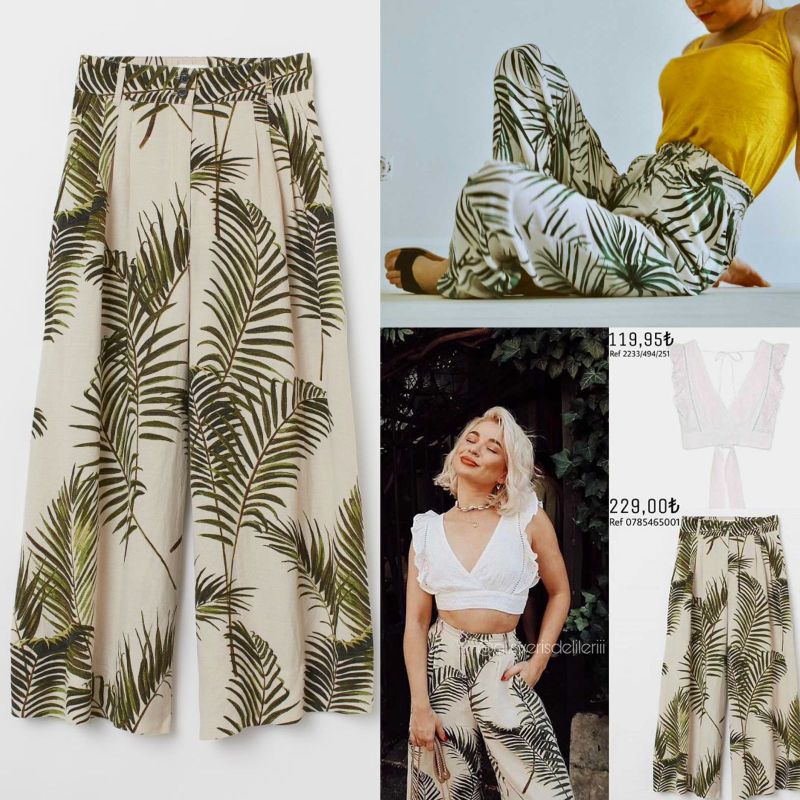 H****m linen wide pants