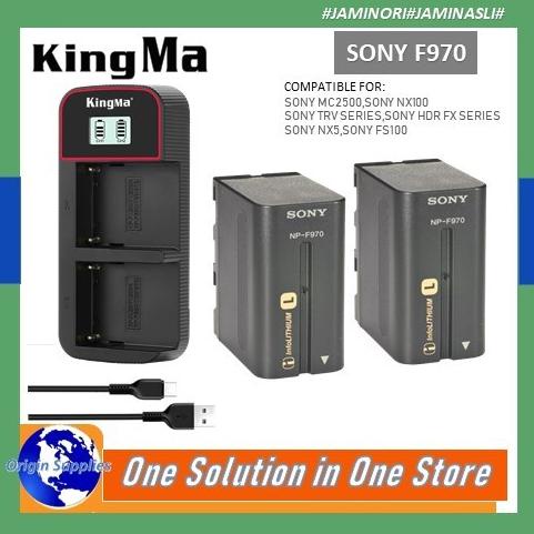 Kingma Smart Dual Charger + Battery/Baterai/Batre Sony Np-F970 Original