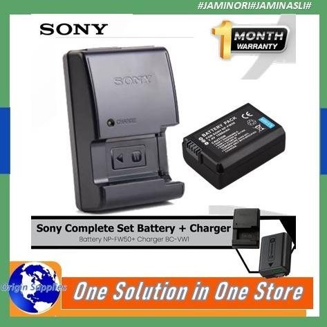 Paket Baterai Sony Np-Fw50 + Charger Bc-Vw1 Original