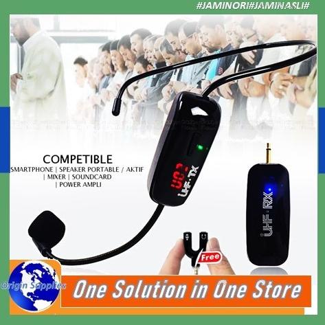 Mikrofon Mic Clip On Wireless Presentasi Tur Imam Masjid Mushola Original