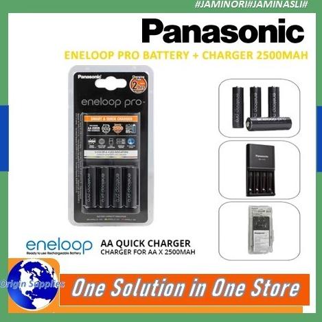 Eneloop Pro Charger + Baterai 4 Panasonic Rechargeable Battery Aa Original