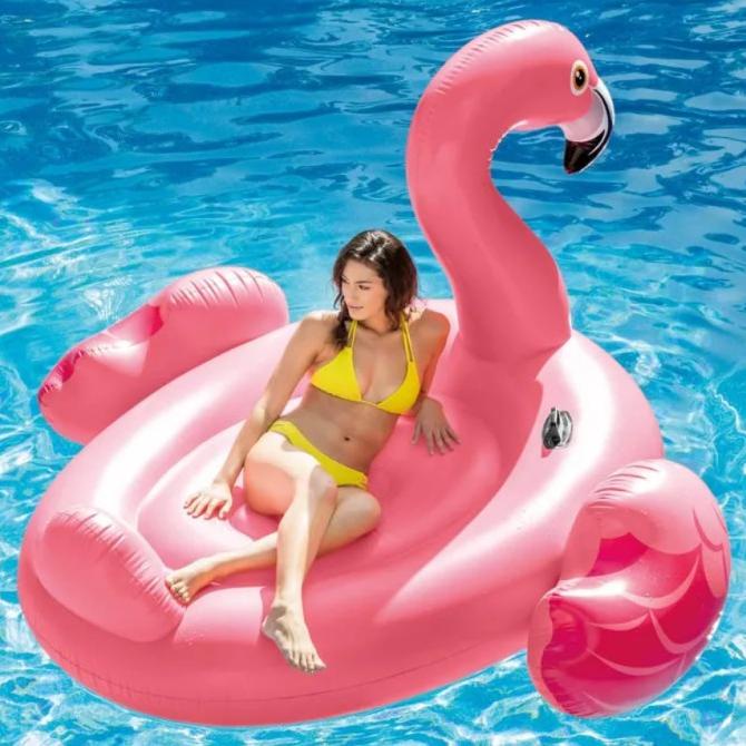 PELAMPUNG BAN FLOATIES KOLAM RENANG BESAR FLAMINGO ISLAND INTEX 56288