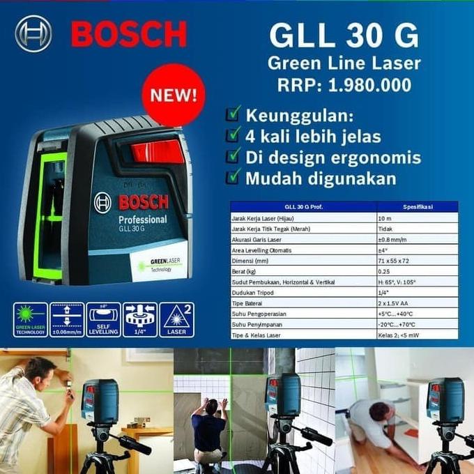 Mesin Laser Line Bosch - Level Laser Waterpass Alat Ukur GLL 30 G
