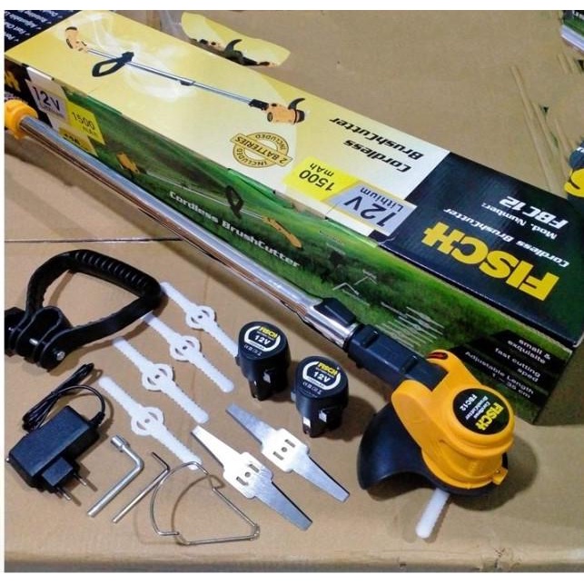 Mesin Potong Rumput Baterai / Cordless Brush Cuter 12 Volt (2 Baterai)