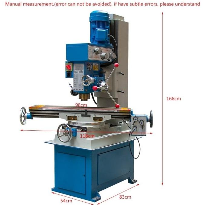 Mesin Milling Drilling Bor Frais Vertical Swivel Meja Berputar ZX50C