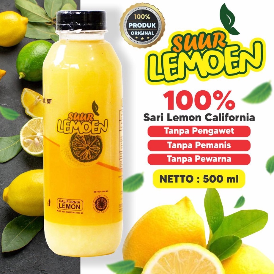 

Laris Suur Lemon 500 ml Jus Sari Lemon Fresh 100% Air Lemon Murni 500ml untuk Diet dan Detox Pure Lemon California By Suur Lemoen ID Seller