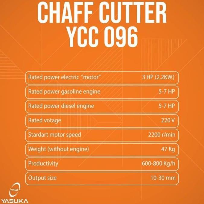 [Terlaris] Invoice Mesin Pencacah Rumput Yasuka Ycc 096Z / Mesin Cacah