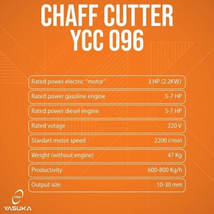 Mesin Pencacah Rumput Yasuka YCC 096Z / Mesin Cacah Rumput Ranting /