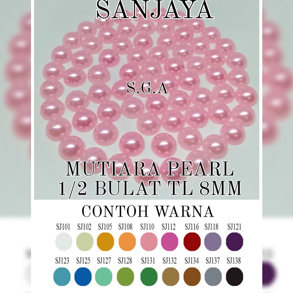BOOMING MOTE PEARL / MANIK AKRILIK BENTUK SETENGAH LINGKARAN TANPA LUBANG WARNA WARNI / MANIK TANPA 