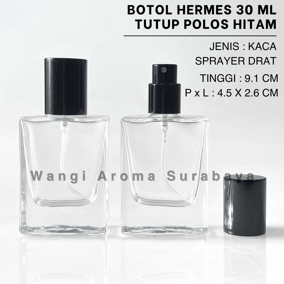 TERMURAH Botol Hermes 30ML Hitam Spray Drat - Botol Parfum Hermes Drat - Botol Parfum 30ML