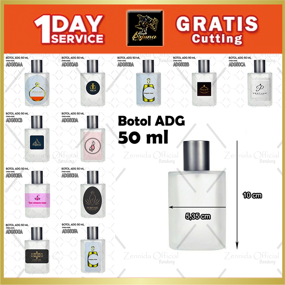 Stiker Botol Parfum ADG 50ml Parfume Sticker Label Custom Aqua DiGio Acquad Bahan Premium Transparan