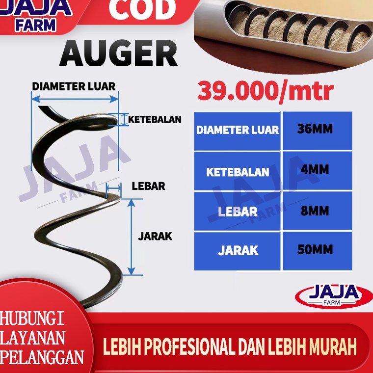 MURAH MERIAH Auger Spiral - Tempat Pakan Otomatis Ayam Feed Pipe 60m/80m/100m/120m