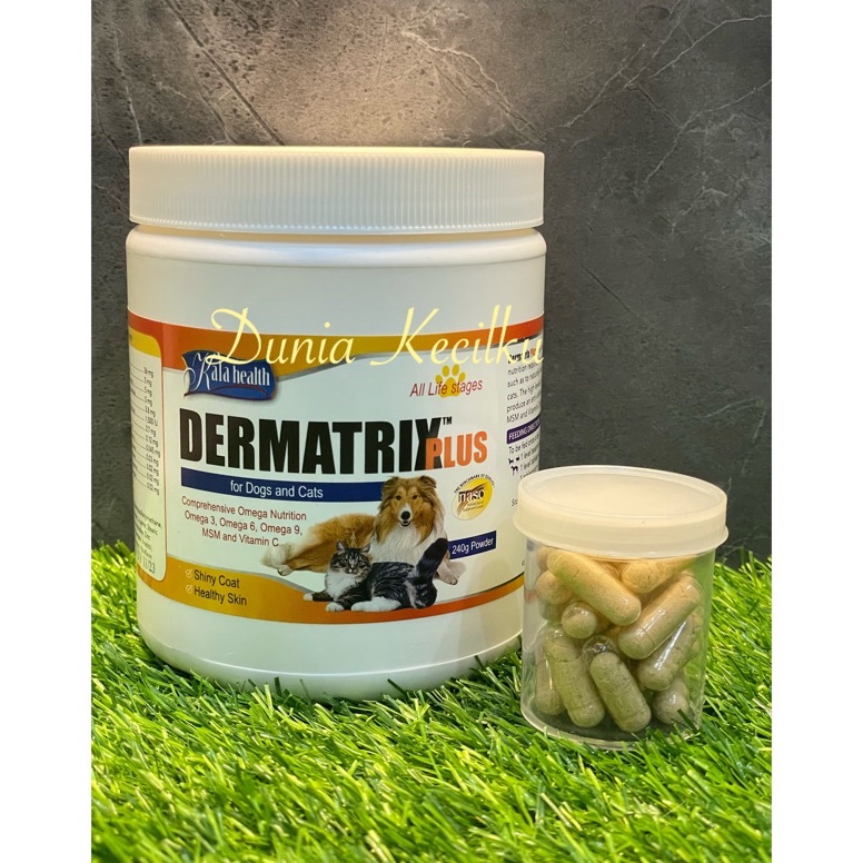 HARGA BERSAHABAT Dermatrix Plus Powder Suplemen Kulit dan Bulu Kucing Anjing Dalam Kapsul