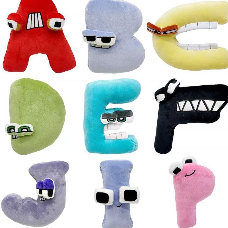 ➴ Mainan Bantal Boneka Desain 26 Huruf Alfabet Lore f Murah Σ.