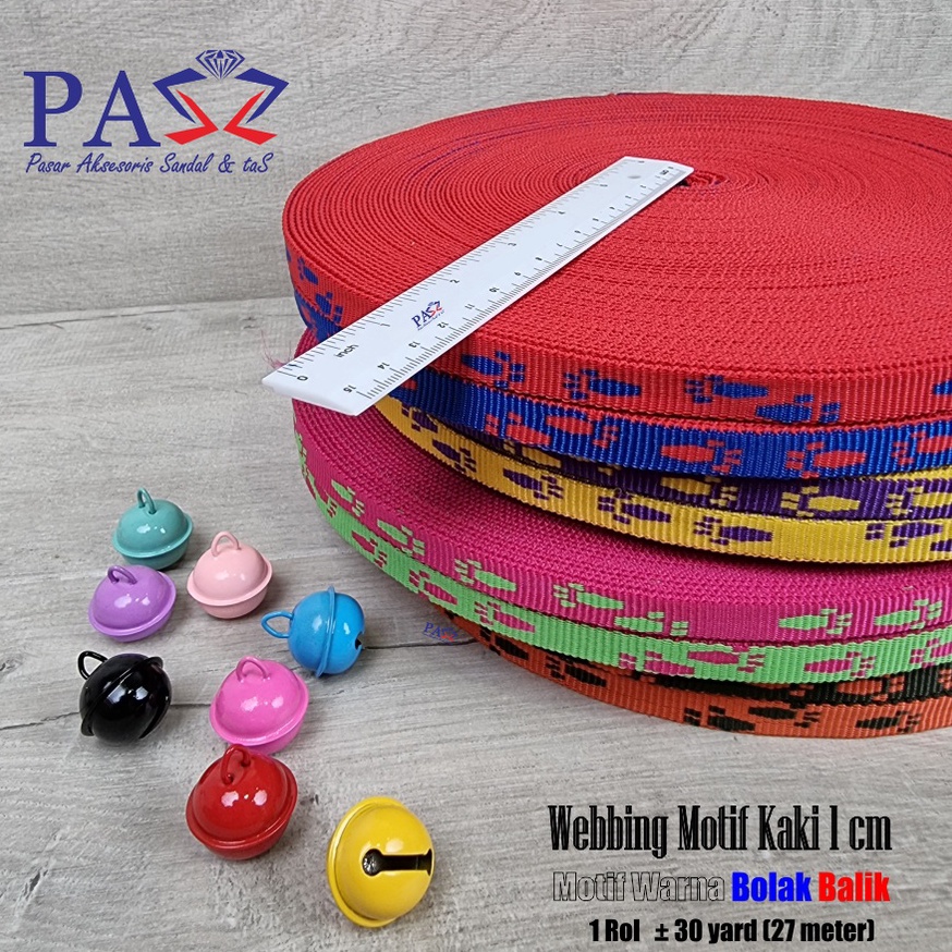 SALE Webbing Motif 1 cm M10B isi 30 Yard