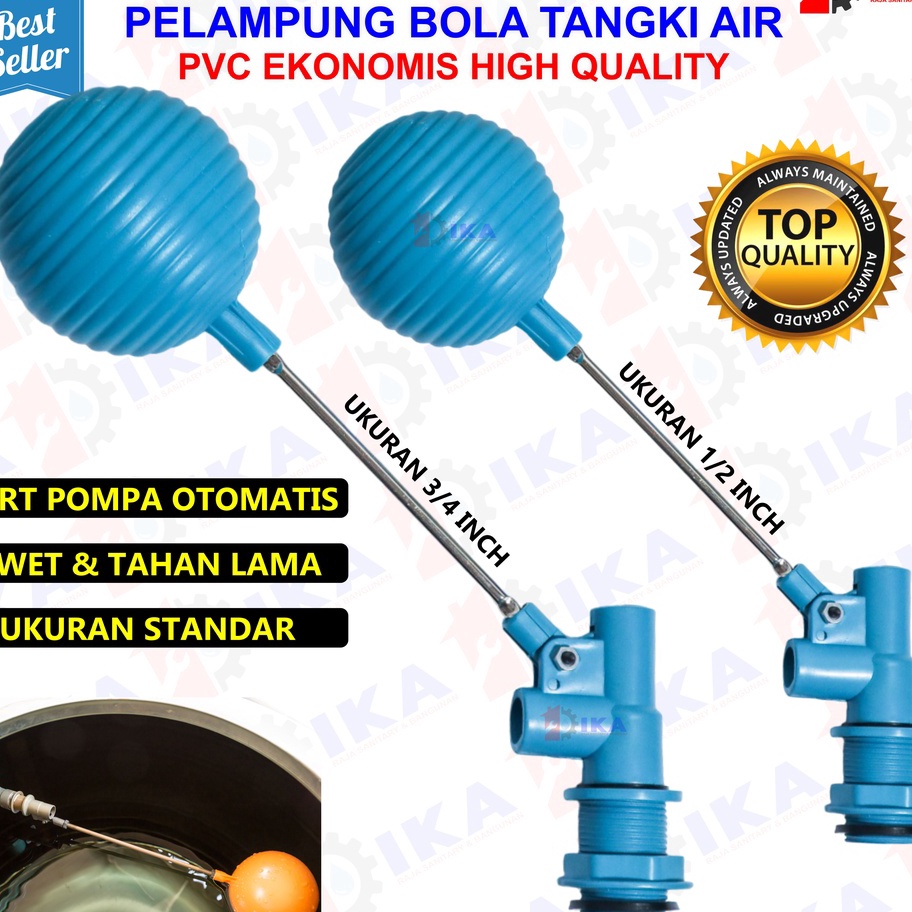 Diskon,, PELAMPUNG AIR OTOMATIS MURAH  1/2" 3/4" KRAN AIR OTOMATIS PELAMPUNG BOLA PVC MIRIP SUNMATIC