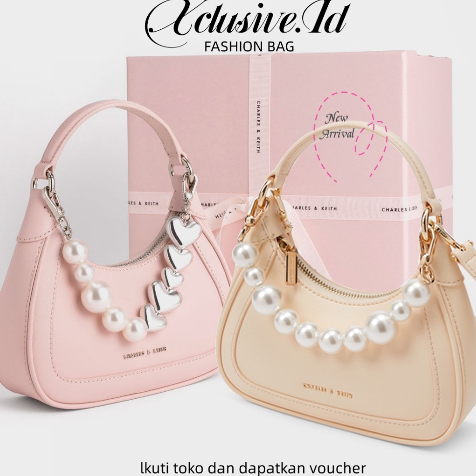 PALING DICARI CK TAS 2023 NEW ARRIVAL GIFT BOX SET TAS SELEMPANG DENGAN RANTAI PEARL MINI HOBO BAG C