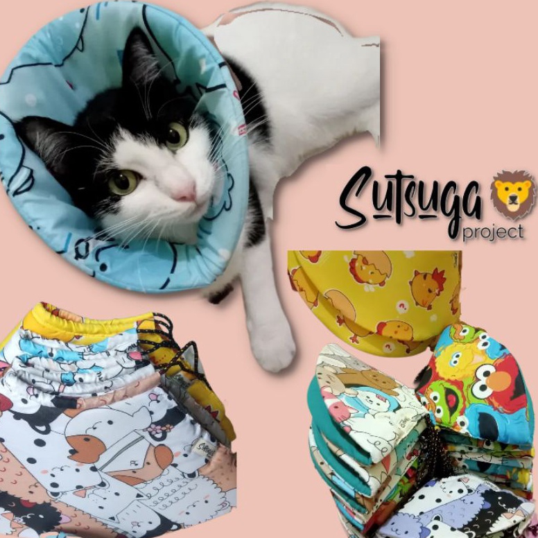 MURAH Collar / Kolar Kain Busa Tebal dan Lembut/ Corong Leher kucing & Anjing