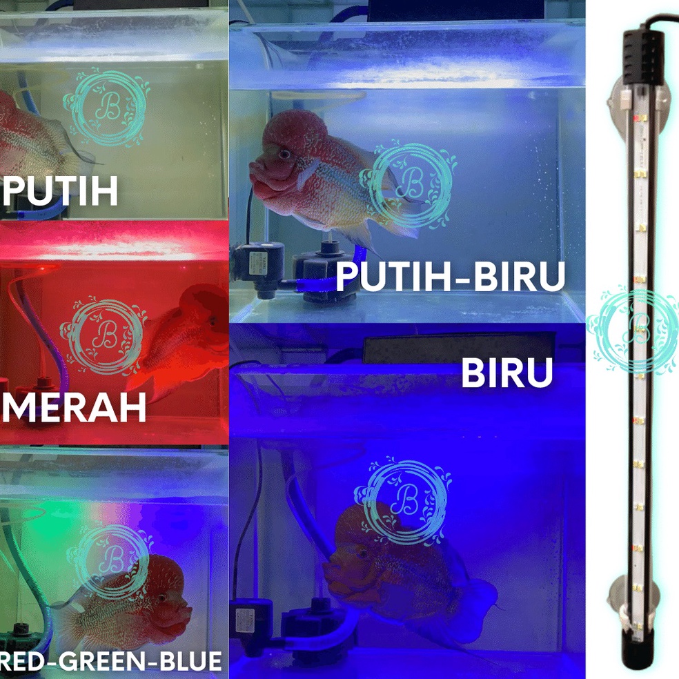 NEW STOCK LED Celup 40cm Mata 1 Baris / Z-40 Mata 2 Baris / DBL Change Ganti Mode T4 40 / Lampu Aqua