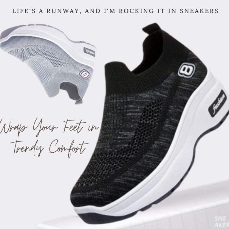 Booming GROSIRTAS "FREE BOX" LV0157 Sepatu Sneakers Wanita Motif 8 Tinggi Comfort Import / Sepatu We