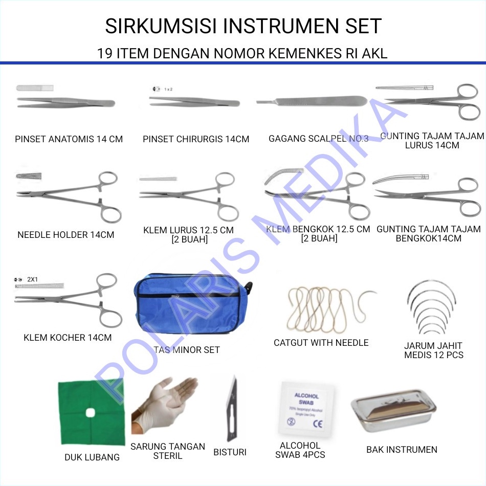 HARGA SPESIAL Sirkumsisi Instrument Set / Circumsisi Set / Set Bedah Khitan Sunat Minor