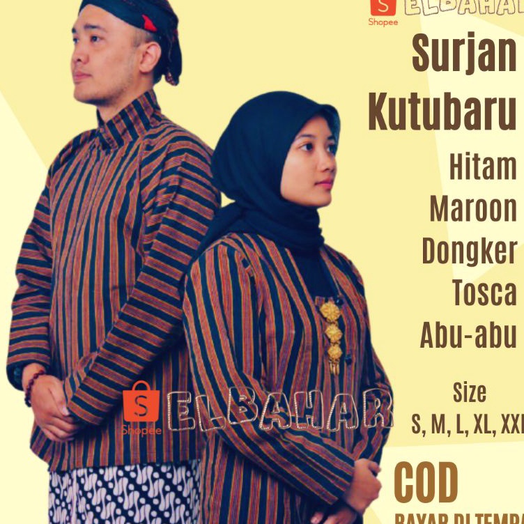 Kode5m0La Baju Surjan PRIA dan Kutubaru WANITA Dewasa Size S M L XL XXL Baju Tenun Lurik