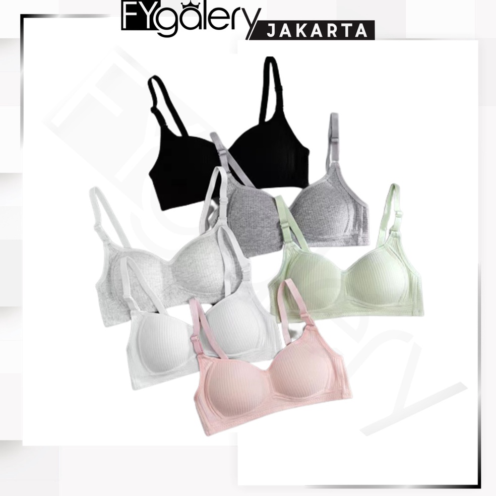 Stok Terbatas FYGALERYJAKARTA BRA556 Bra motif garis lurus Push Up Style Senam Zumba Yoga Pakaian Da