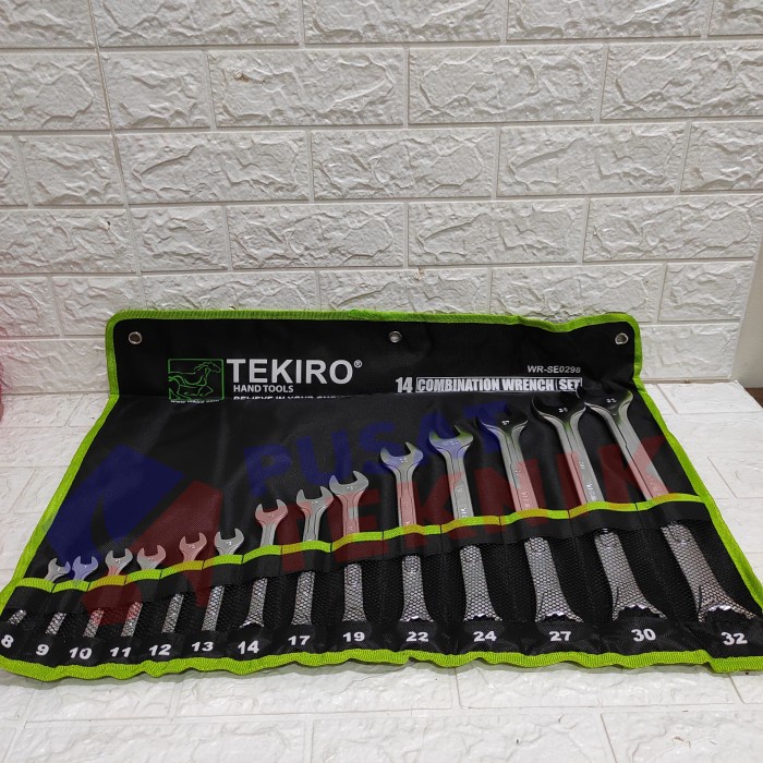 Terlaris Kunci Ring Pas Tekiro 8-32 Mm 14 Pcs / Kunci Ring Pas Set Tekiro 8-32