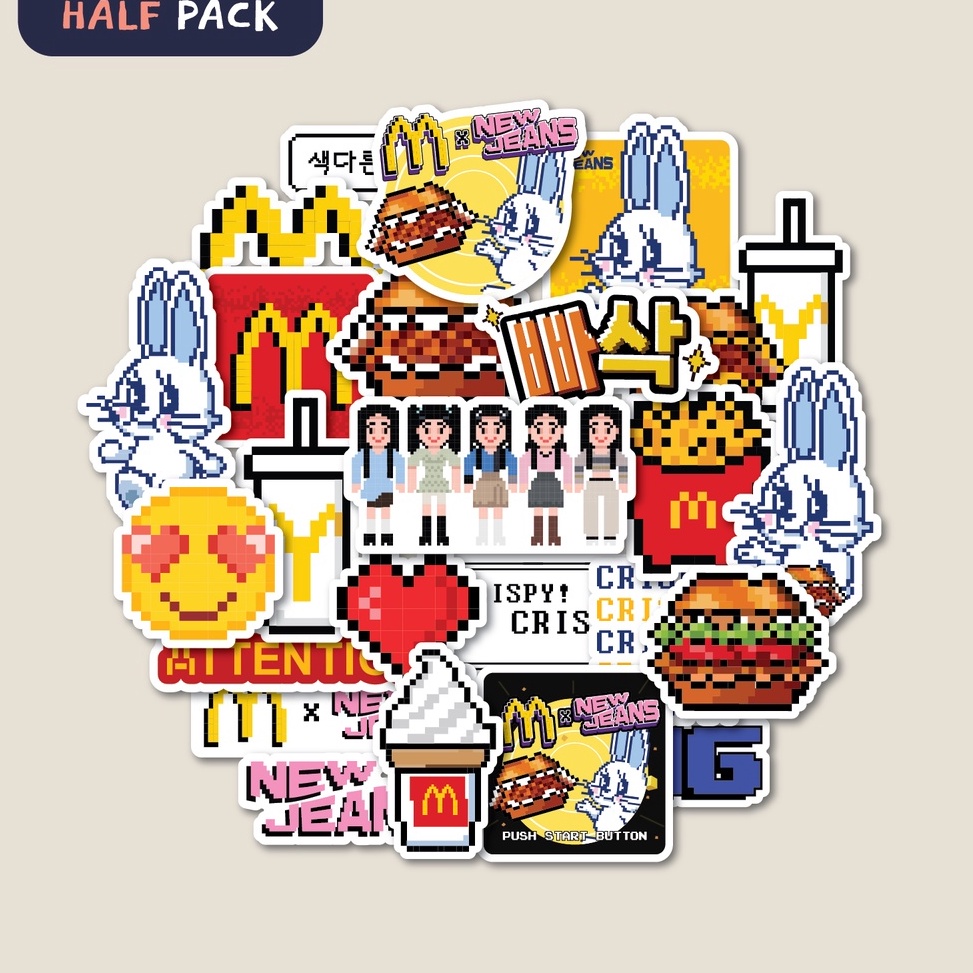 TERBARU STICKER PACK NEWJEANS X MCDONALD'S | STICKER TUMBLER | STIKER LAPTOP KOPER HELM