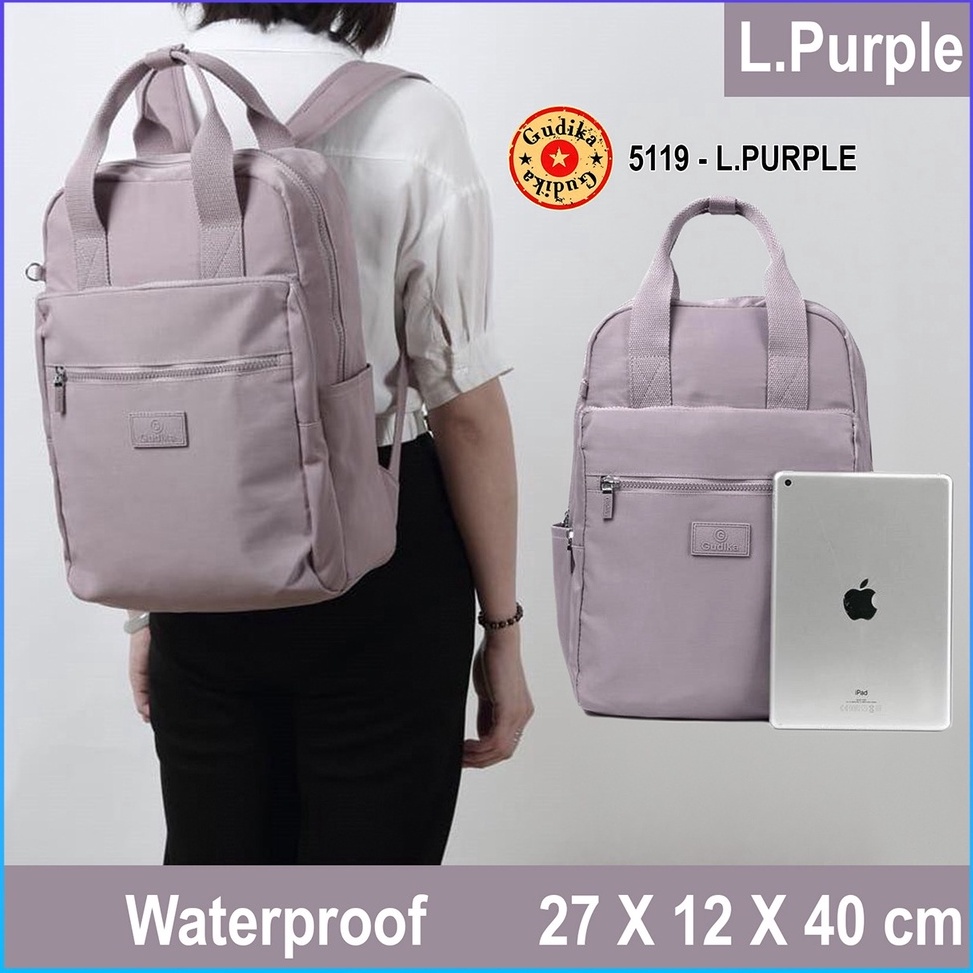 TERLARIS GUDIKA 5119 - Tas Ransel Laptop Wanita Kekinian Import Original Terbaru Bahan Nilon Waterpr