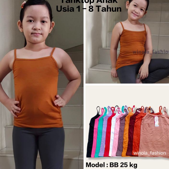 Diskon Miranda Tanktop / Tank Top Anak Cewek Perempuan , Kaos Dalam Anak Tali Kecil Bahan Rayon Untu