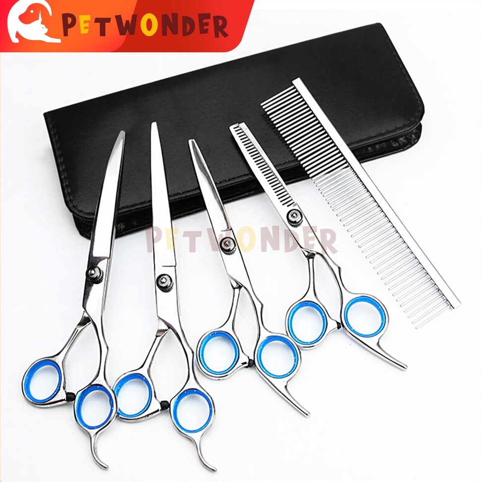 LARIS MANIS Grooming Gunting Hewann Profesional Stainless Steel Cat Grooming Gunting Set Anjing Groo