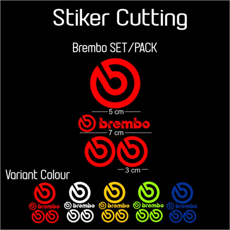 STICKER CUTTING LOGO BREMBO SET STIKER REFLEKTIVE VARIASI MOTOR ANTI AIR