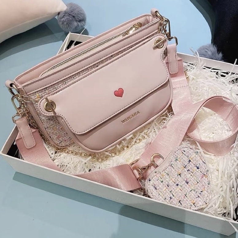 MURAH BANGET LADIESBAG - 2 IN 1 FREE POUCH TAS IMPORT SELEMPANG HANDBAG RANTAI WANITA CEWEK KONDANGA