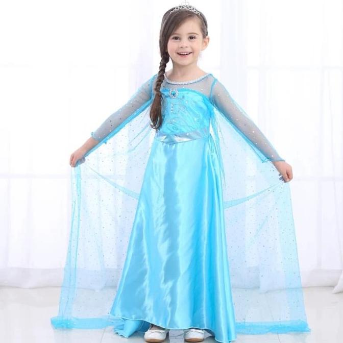 Baju Elsa Frozen Anak / Baju Elsa Frozen Biru Glamour Princess Cg23 Pengiriman Cepat