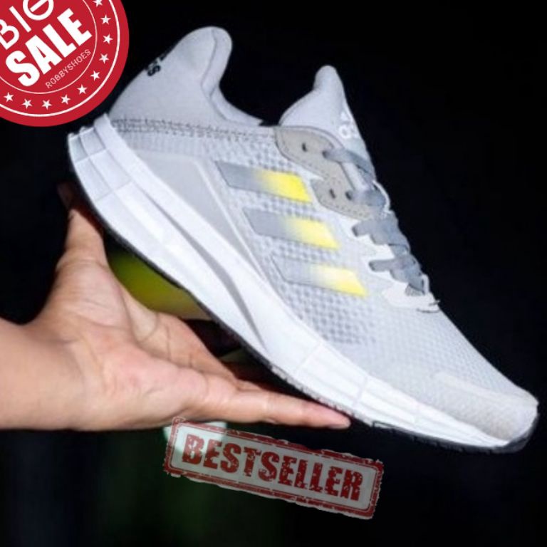 Rekomendasi Adidas Duramo SL Grey Yellow Original OEM / Sepatu Running Pria / Sepatu Olahraga Pria