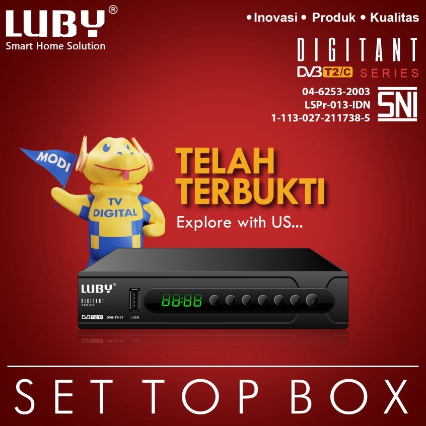 Best Terlaris TV Digital Luby Set Top Box TV Digital Luby DVB-T2-01 Full HD 1080p SNI STB TV Box & R