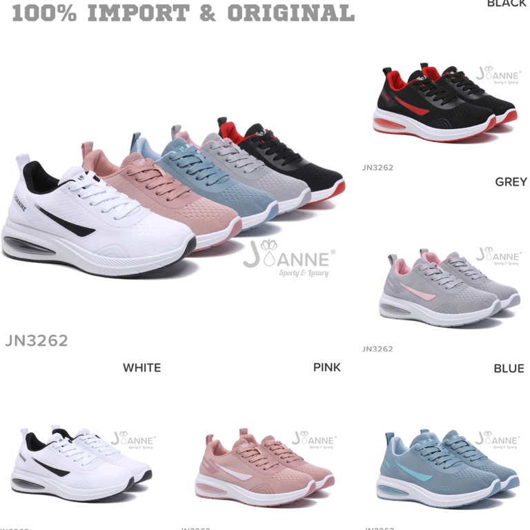 Stok Terbaru [ORIGINAL] JOANNE Sport Sneakers Shoes Sepatu Wanita #JN3262