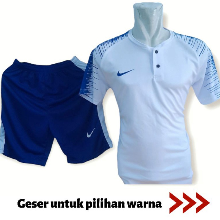 Terbaik.. Jersey futsal kancing dewasa Setelan baju dan celana kaos sepak bola tim Murah terbaik bah