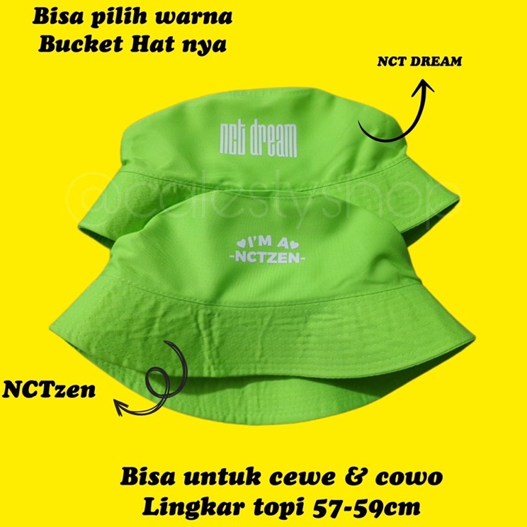 - BUCKET HAT NCT TOPI NCT DREAM NCT 127 NCT U WAY V SM ENTERTAINMENT NEON NCTZEN LIGHSTICK NCT JAEHY