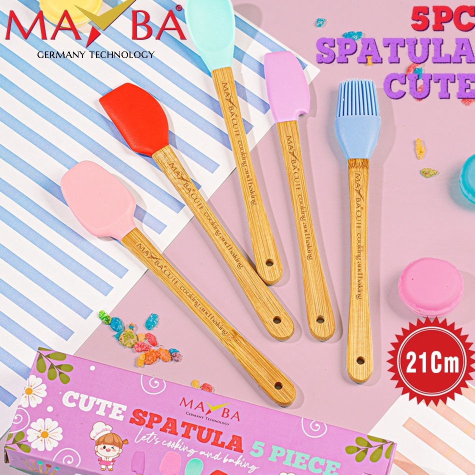 ` Spatula Silicone Ultimate 5 PC MAYBA CUTE Sutil Mini Tahan Panas FDA Sodet Silikon cocok for panci
